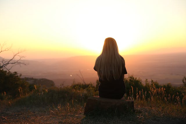Girl reflecting on herself