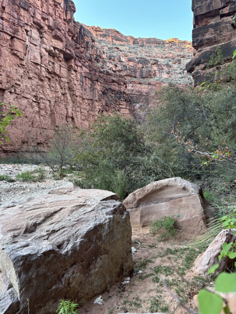 The canyon and its rocks on the hike