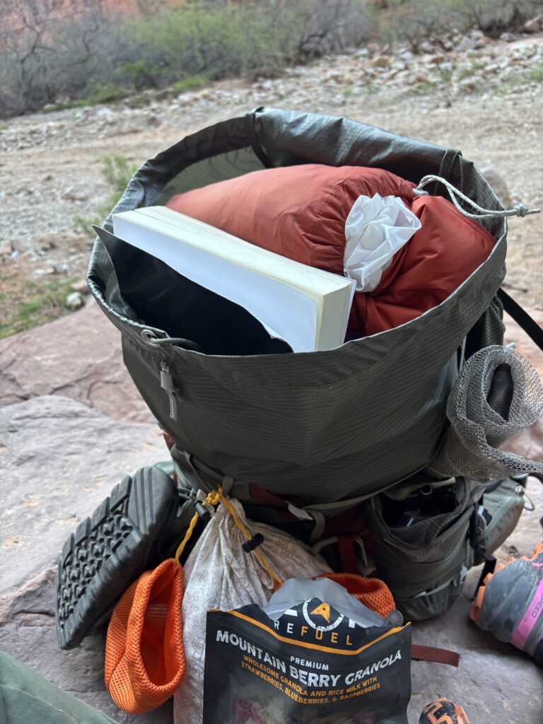 Granola and coffee break spot near Supai trail exit