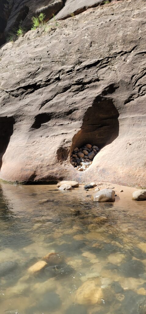 Small rocks washing up at Narrows
