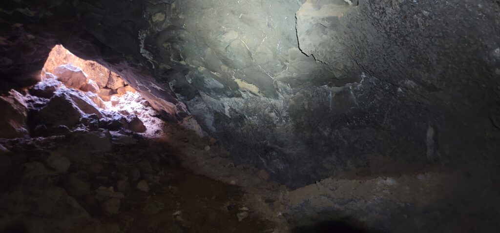 inside of a lava tube at Snow Canyon State Park