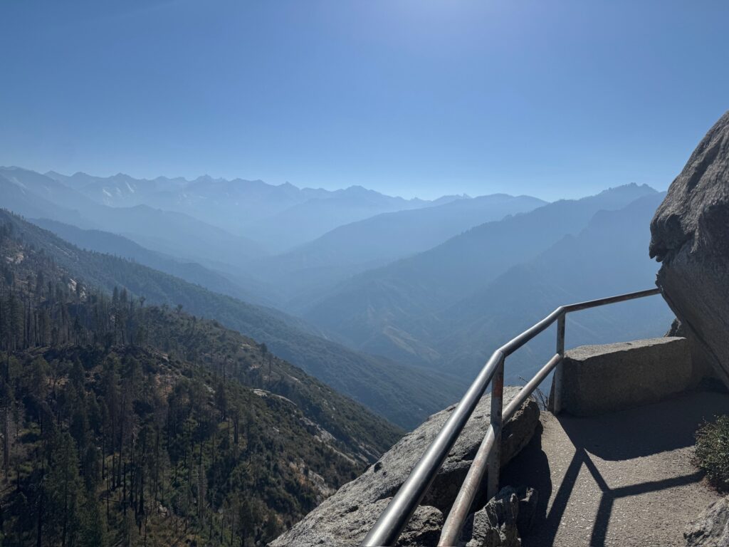 Habitual Balance for life. Overlook looking at mountain valley.