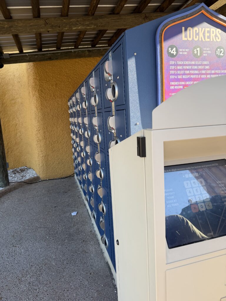 Lockers at Busch Gardens