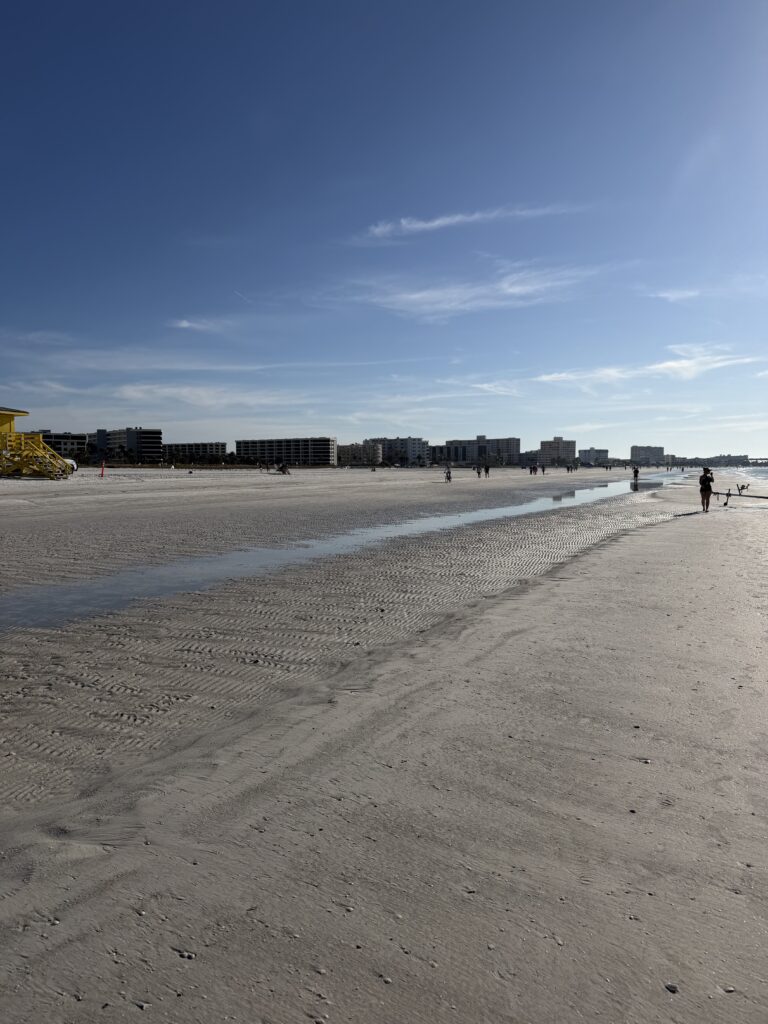 View of hotels from the beach