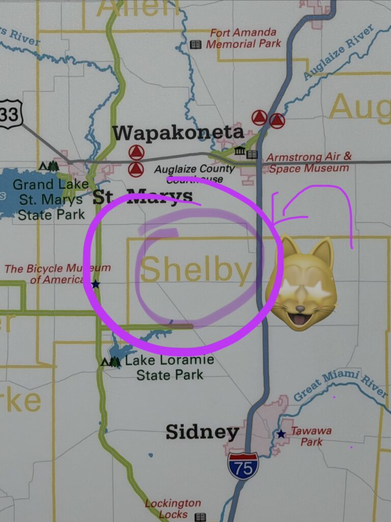 Shelby on the map
