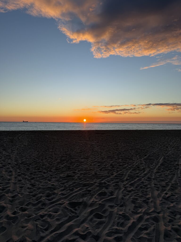 Sunset over the ocean