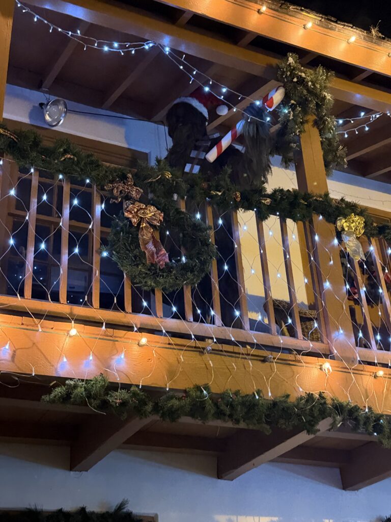 Christmas decor on our southern road trip