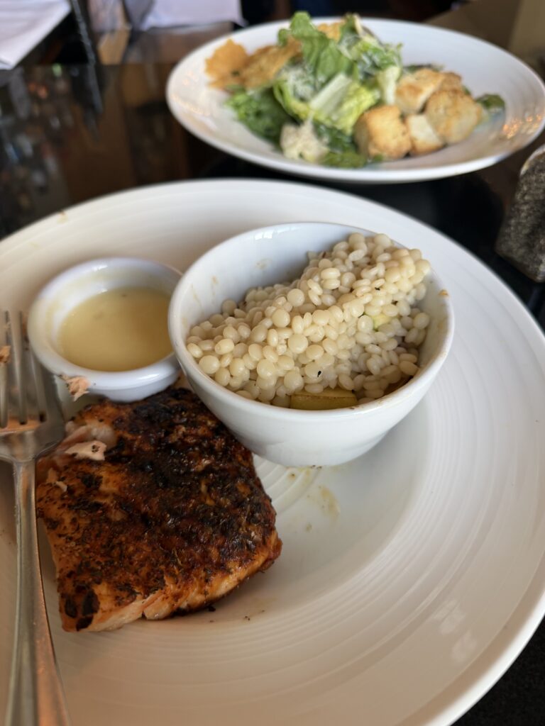Salad and chicken
