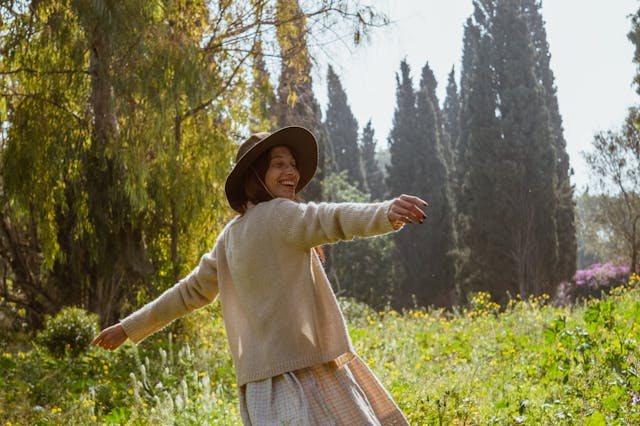 Girl happy because of just 20 minutes of outdoor
